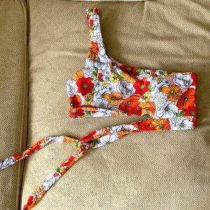 Women’s floral high waisted bikini, size S